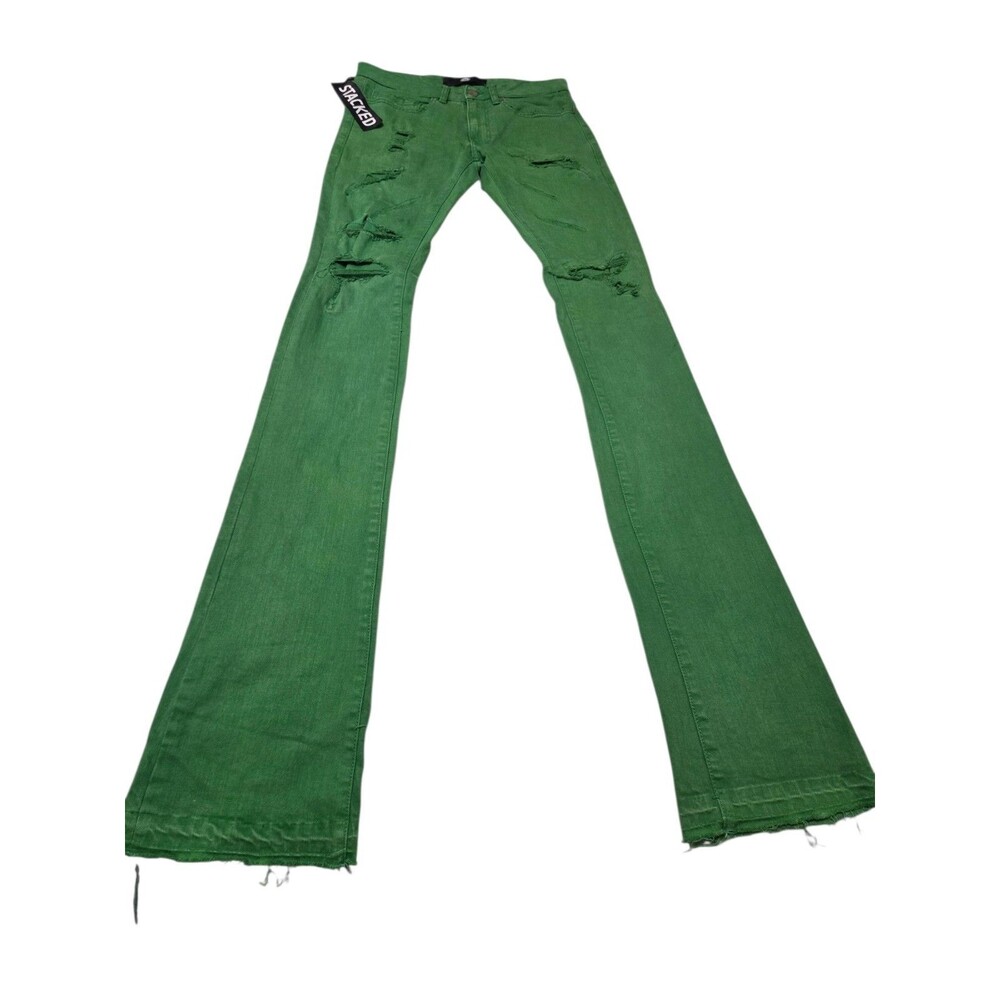 Jordan Craig Jeans Mens 30 x 42 Green NWT Martin Stacked Distressed E161